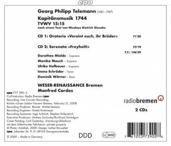 2CD Georg Philipp Telemann: Kapitänsmusik 1744