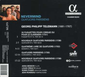 CD Georg Philipp Telemann: Quatuors Parisiens