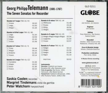 CD Georg Philipp Telemann: The Seven Sonatas For Recorder