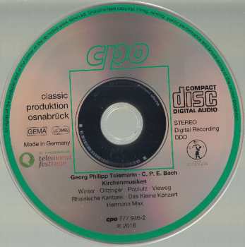 CD Carl Philipp Emanuel Bach: Venite Sancte Spiritus (Festive Cantatas)