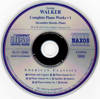 CD Alexandre Dossin: Complete Piano Works • 1