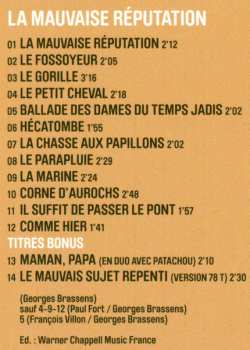 2CD Georges Brassens: La Mauvaise Réputation + Les Amoureux Des Bancs Publics