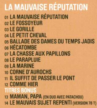 2CD Georges Brassens: La Mauvaise Réputation + Les Amoureux Des Bancs Publics