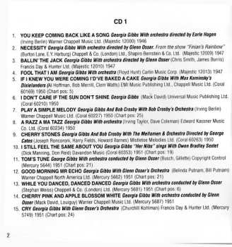 2CD Georgia Gibbs: The Georgia Gibbs Collection 1946-58