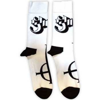 Merch Ghost: Ghost Unisex Ankle Socks: Symbol Mono (white) (uk Size 4 - 7) 36 - 42