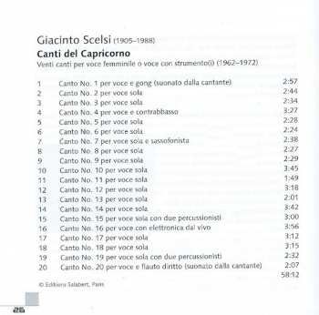 CD Giacinto Scelsi: Canti Del Capricorno