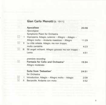 CD Richard Hickox: Apocalisse • Fantasy For Cello • Suite From 'Sebastian'