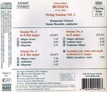 CD Gioacchino Rossini: String Sonatas Nos. 4, 5 And 6