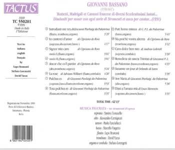 CD Giovanni Bassano: Mottetti, Madrigali Et Canzoni Francese Di Diversi Eccellentissimi Autori