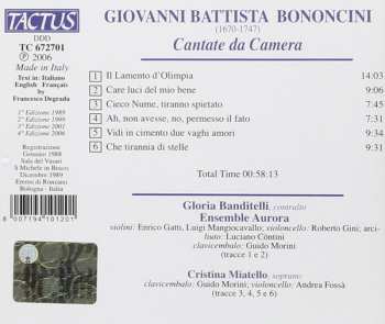 CD Giovanni Bononcini: Cantate Da Camera