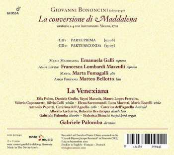 2CD Giovanni Bononcini: La Conversione Di Maddalena