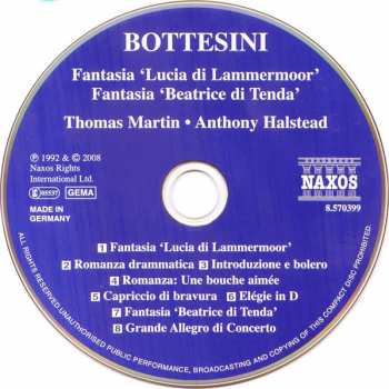 CD Anthony Halstead: Fantasia 'Lucia di Lammermoor', Fantasia 'Beatrice di Tenda', Grande Allegro di Concerto