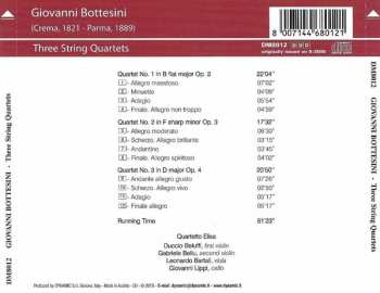 CD Giovanni Bottesini: Three String Quartets