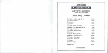 CD Giovanni Bottesini: Three String Quartets