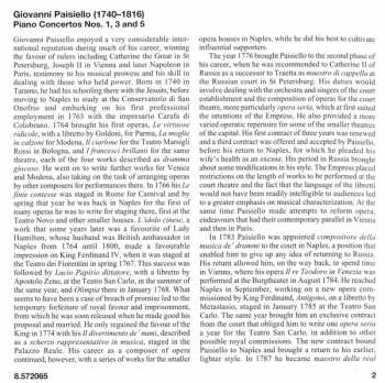 CD Giovanni Paisiello: Piano Concertos Nos. 1, 3 And 5