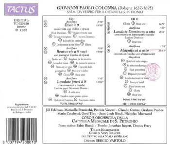 2CD Sergio Vartolo: Salmi Da Vespro Per Il Giorno Di S. Petronio