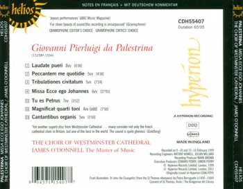CD Giovanni Pierluigi da Palestrina: Missa Ecce Ego Johannes • Laudate Pueri • Peccantem Me Quotidie • Tribulationes Civitatum • Tu Es Petrus • Magnificat Quarti Toni • Cantantibus Organis