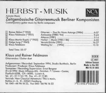 CD Gitarrenduo Klaus & Rainer Feldmann: Herbst-Musik. Zeitgenössische Gitarrenmusik Berliner Komponisten