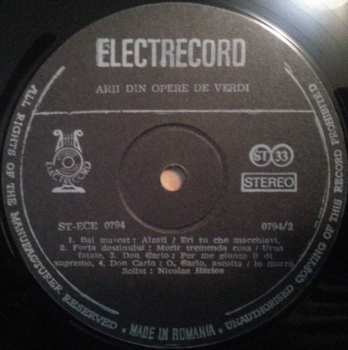 LP Giuseppe Verdi: Recital De Arii Din Opere De Giuseppe Verdi