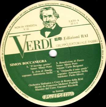 LP Giuseppe Verdi: Verdi: Edizioni Rai 16 - Brani Da Simon Boccanegra