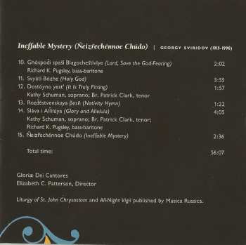 SACD Gloriae Dei Cantores: Unto Ages Of Ages (Sacred Choral Music Of Sviridov, Rachmaninoff, And Tchaikovsky)