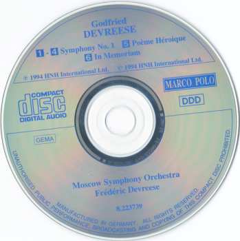 CD The Moscow Symphony Orchestra: Symphony No. 1 / Poème Héroique • In Memoriam