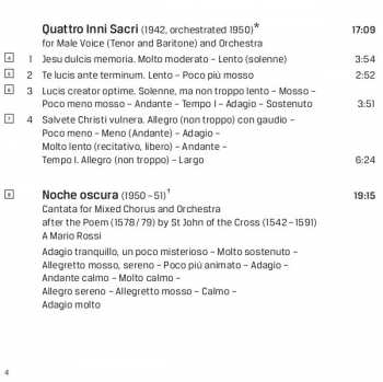 CD Gianandrea Noseda: Coro Di Morti • Noche Oscura • Quattro Inni Sacri • Partita