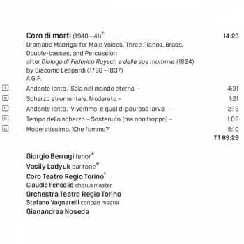CD Gianandrea Noseda: Coro Di Morti • Noche Oscura • Quattro Inni Sacri • Partita