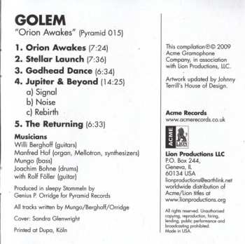 CD Golem: Orion Awakes