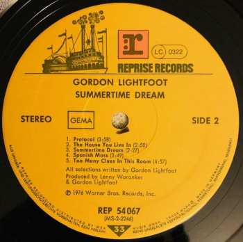 LP Gordon Lightfoot: Summertime Dream