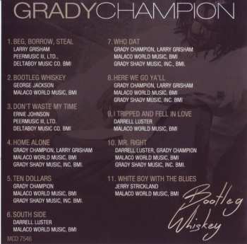 CD Grady Champion: Bootleg Whiskey