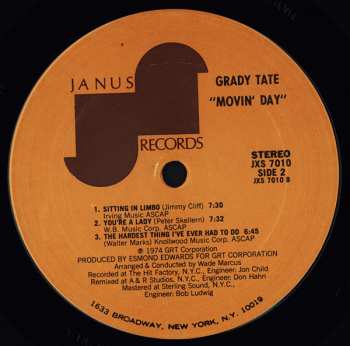 LP Grady Tate: Movin' Day