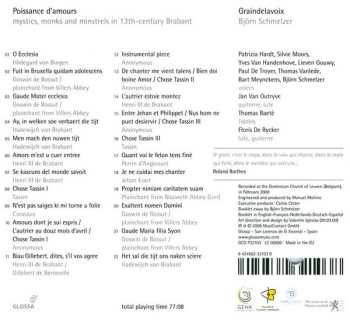 CD Graindelavoix: Poissance D'amours : Mystics, Monks And Minstrels In 13th-century Brabant