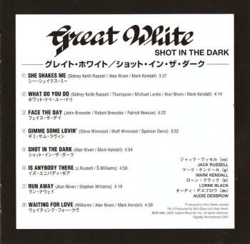 CD Great White: Shot In The Dark