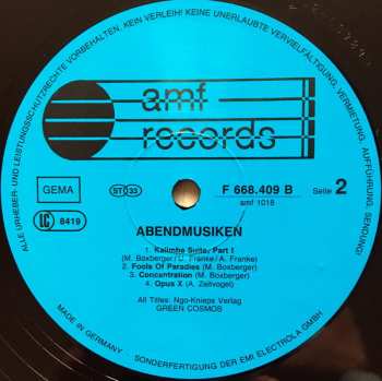LP Green Cosmos: Abendmusiken