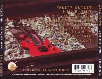 CD Greg Howe: Uncertain Terms