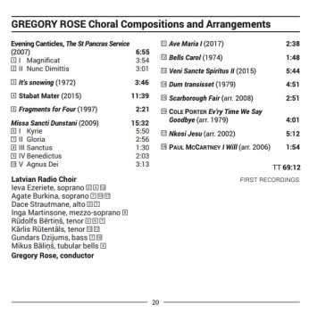 CD Latvian Radio Choir: Choral Compositions And Arrangements