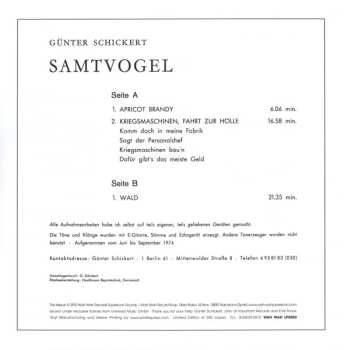 LP Günter Schickert: Samtvogel