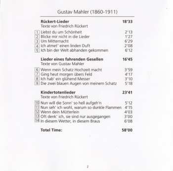 SACD Gustav Mahler: Rückert-Lieder / Lieder Eines Fahrenden Geselen / Kindertotenlieder