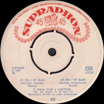 SP Jiří Suchý: Zlá Neděle / Tulipán / Vyvěste Fangle / Modré Punčochy