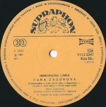 LP Hana Zagorová: Mimořádná Linka