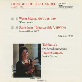 CD Georg Friedrich Händel: Water Music · Suite From Il Pastor Fido
