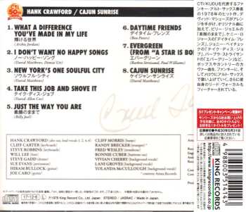 CD Hank Crawford: Cajun Sunrise