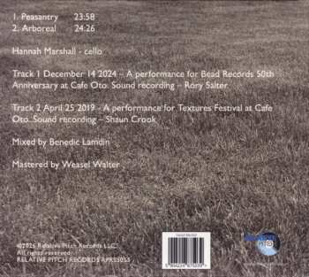 CD Hannah Marshall: Grazing (Two Live Cello Solos) LTD
