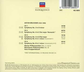 4CD Wiener Philharmoniker: Symphony No. 3 • Symphony No. 4 ' Romantic' • Symphony No. 5 • Symphony No. 8