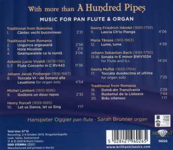 CD Hanspeter Oggier: With More Than A Hundred Pipes: Music For Pan Flute & Organ