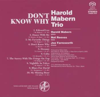 SACD Harold Mabern Trio: Don't Know Why