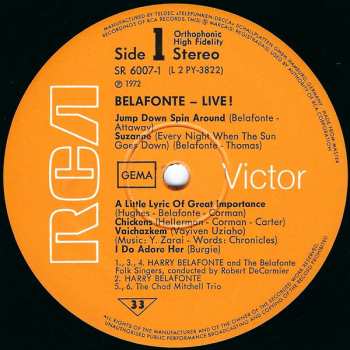 2LP/Box Set Harry Belafonte: Belafonte Live!