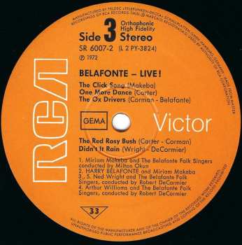 2LP/Box Set Harry Belafonte: Belafonte Live!