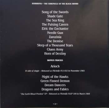 CD Hawkwind: The Chronicle Of The Black Sword